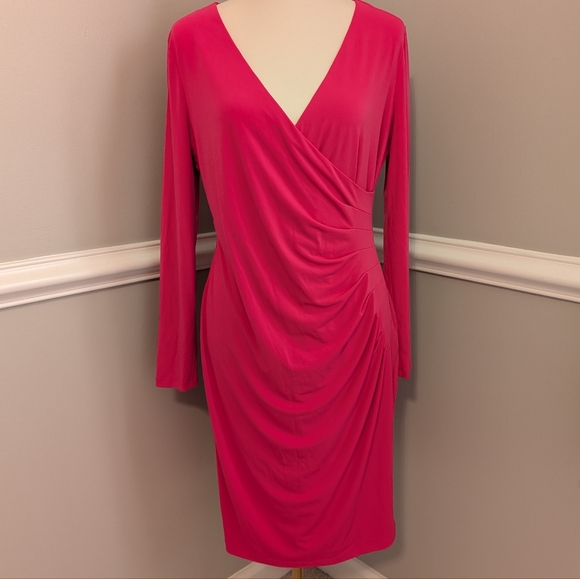 Calvin Klein Fuchsia Long Sleeve Dress - Picture 1 of 4